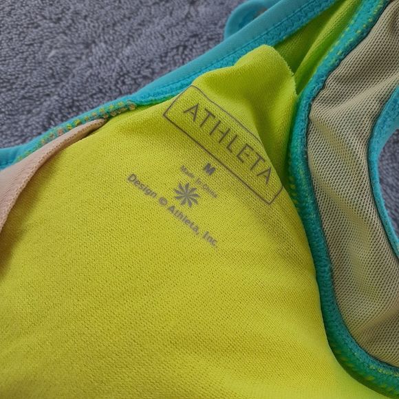 Athleta Racerback Swim Bra Bikini Top Aqua Medium - Picture 4 of 9